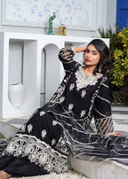 Pehnawa Fashion Bold Black chiffon Women 3pcs