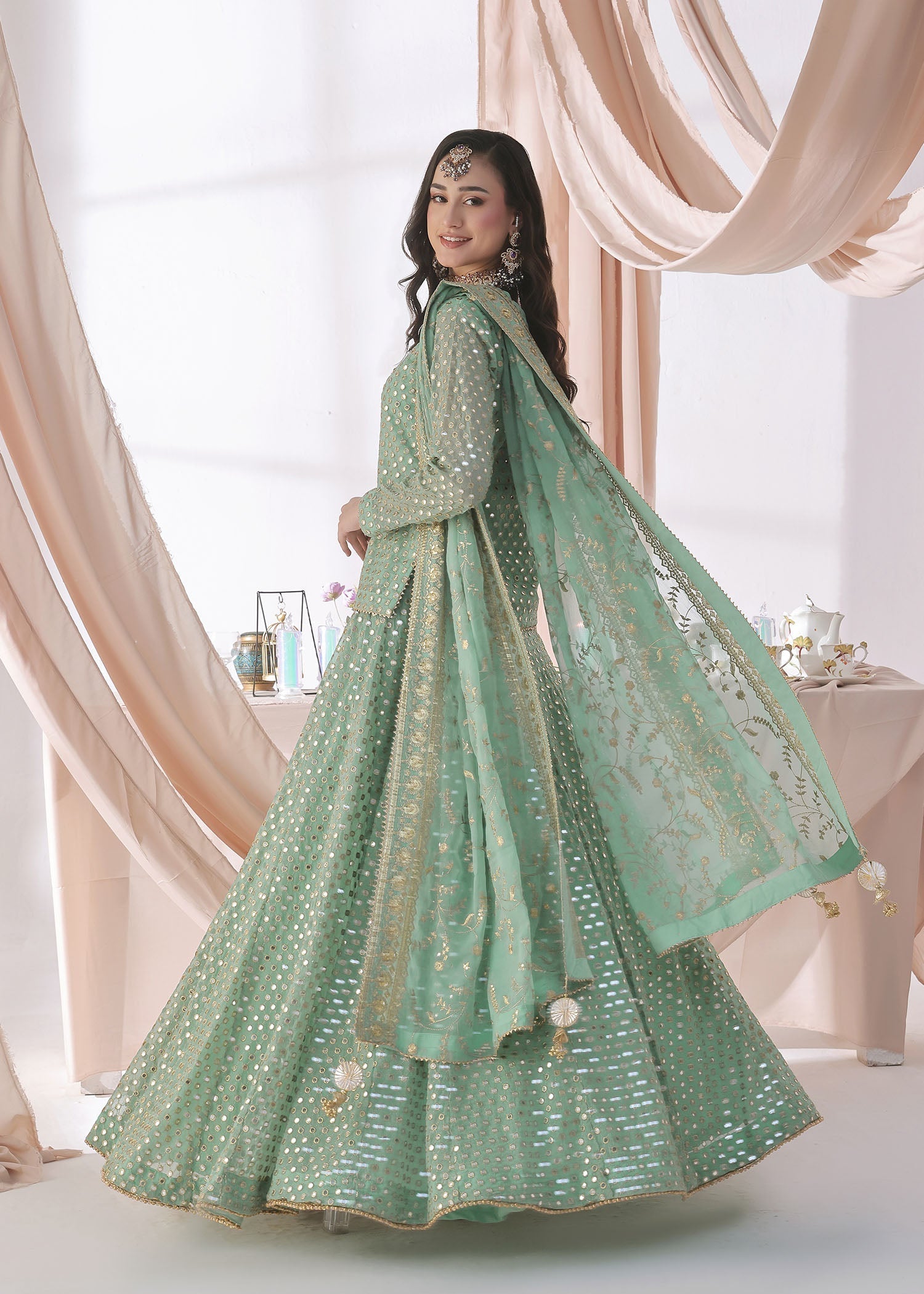 Ayesha Closet MEHJABEEN PASTEL GREEN Women 3pcs