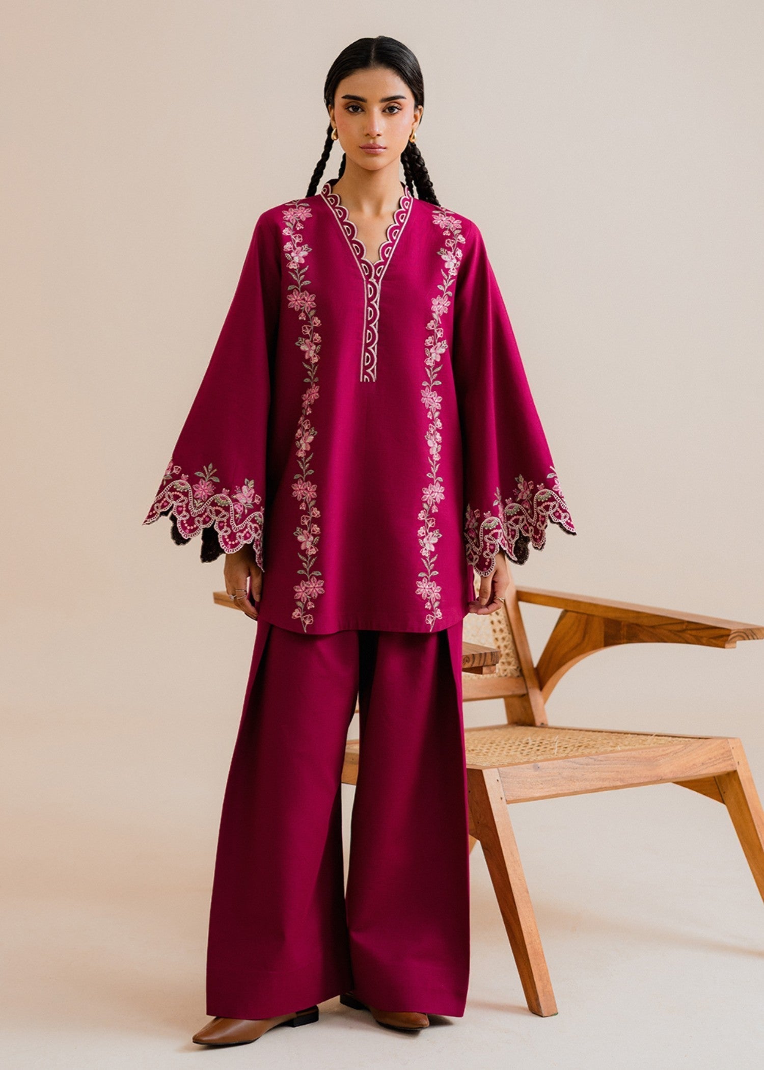 Kiara Nexia– Embroidered Co ords Khaddar Set Women 2pcs