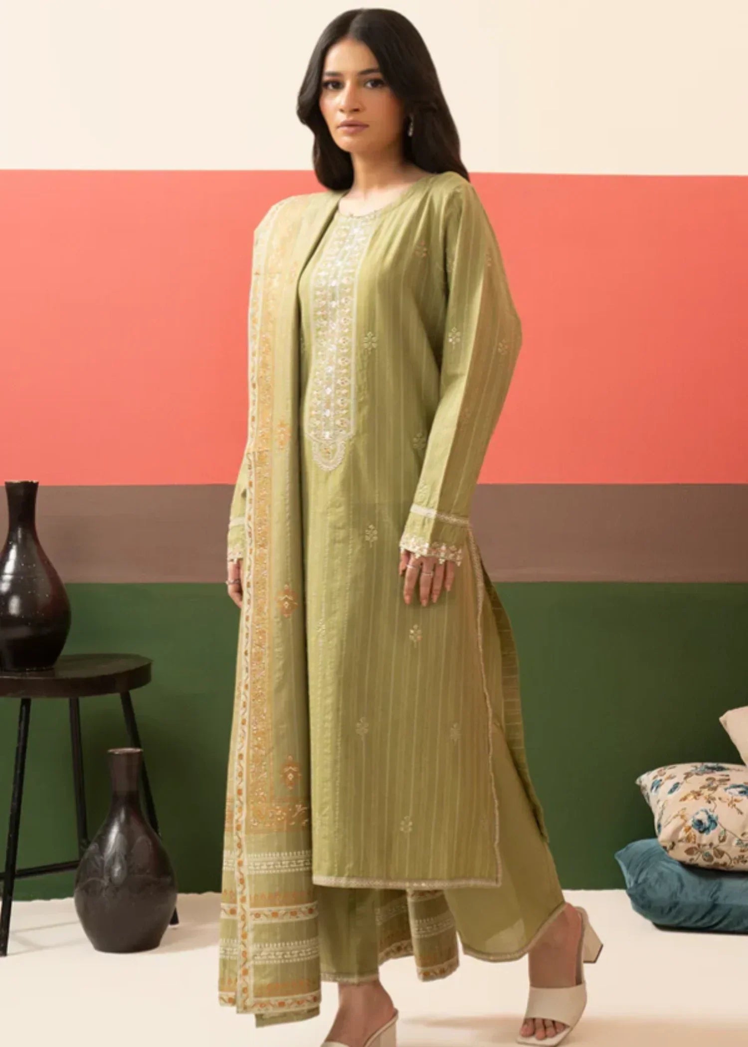 Zellbury Embroidered Kurta Dupatta Trouser WPW2433388 Women 3pcs