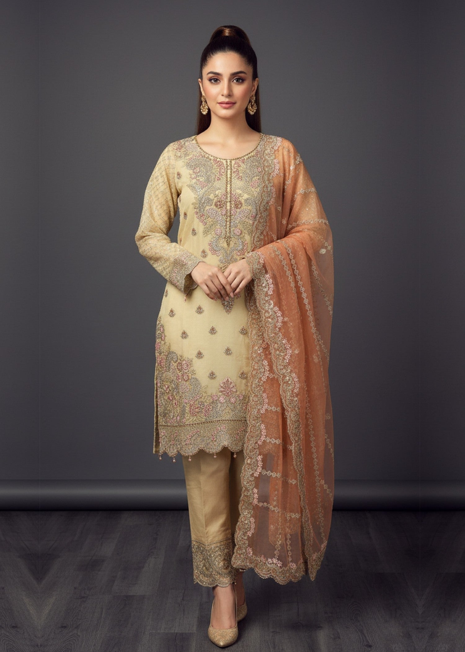 Diara Couture HUSNA US 491 MARI GOLD Women 3pcs