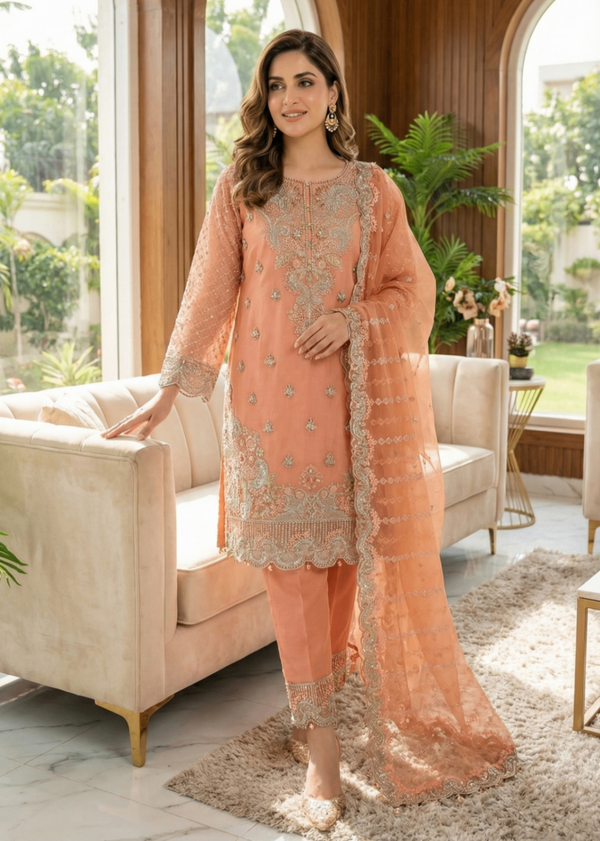 Diara Couture HUSNA US 491 PEACH PINK Women 3pcs