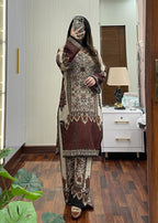 Tehzeeb Libas BROWNIE CORD SET Women 2pcs