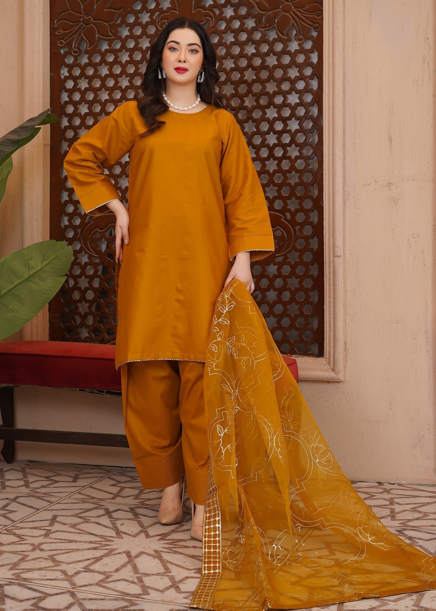 Waniya Awais WAF D11 (Farshi Shalwar) Women 3pcs