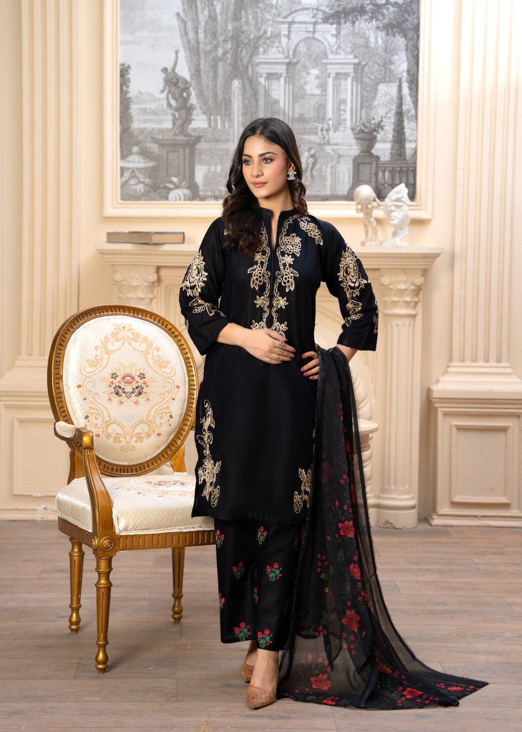 Fabric Garden Obsidian Shadow EMB Women 3pcs