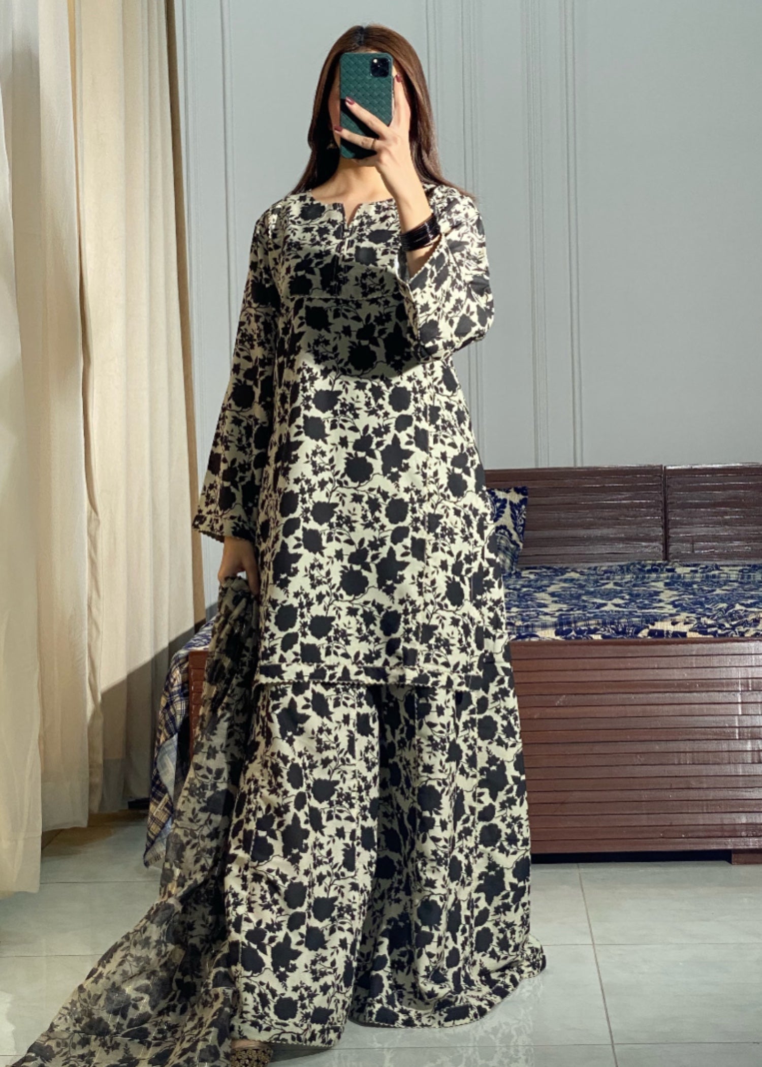 Ayesha B black dot seema Women 3pcs
