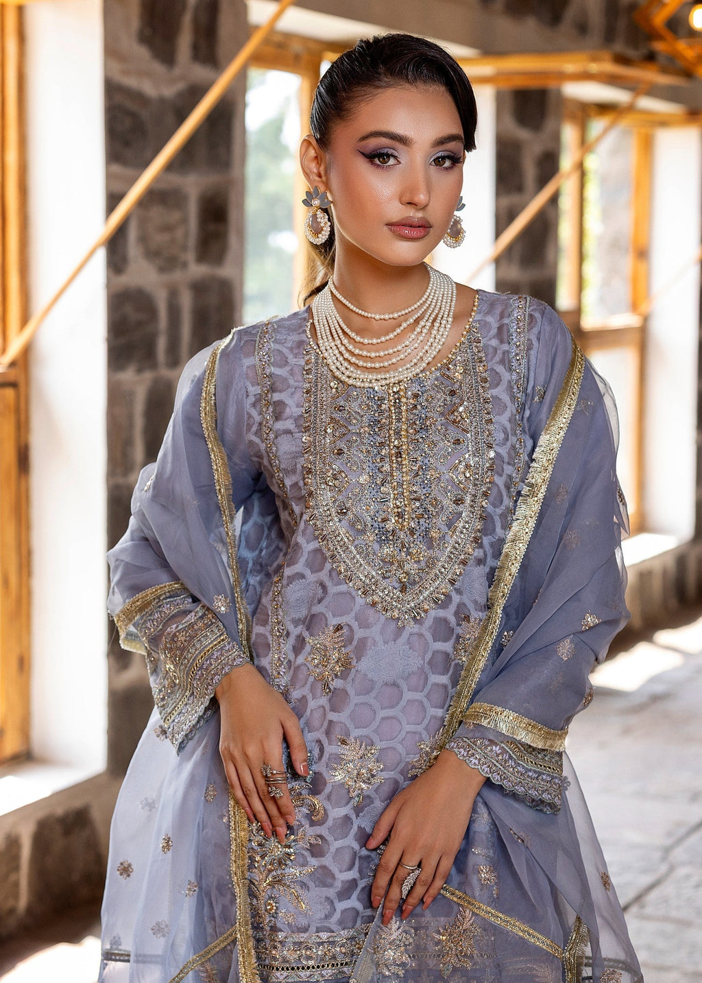 Diara Couture SHAHNOOR US 493 GREY Women 3pcs