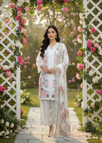 MMG Garments FLORAL| LINING ORGANZA KURTA SET MMG 1039 Women 3pcs