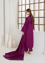 Yolo Pret Alpine Velvet Shirt with Velvet Border Shawl and Plain Trouser AML W25 0011 Women 3pcs