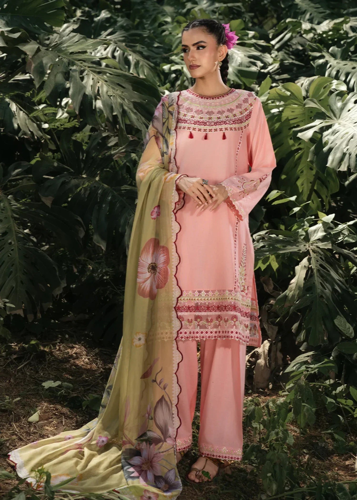 Hemstitch Pinky Peony Women 3pcs
