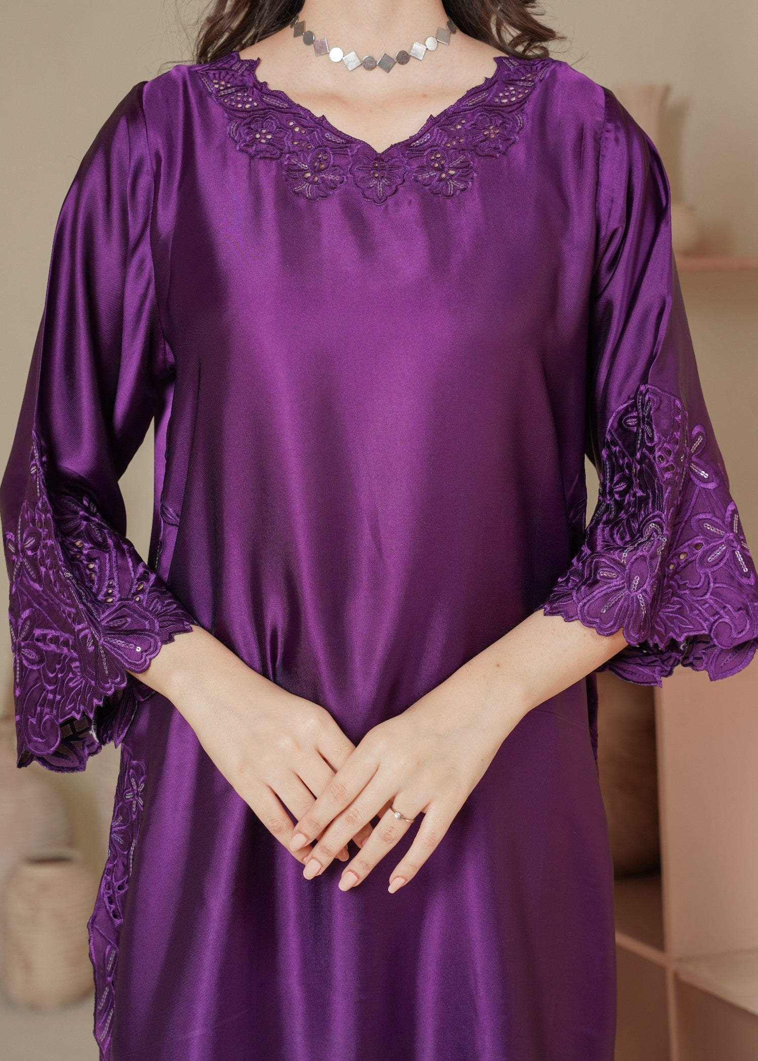Rangoon Clothing Plum Zar Silken Women 3pcs