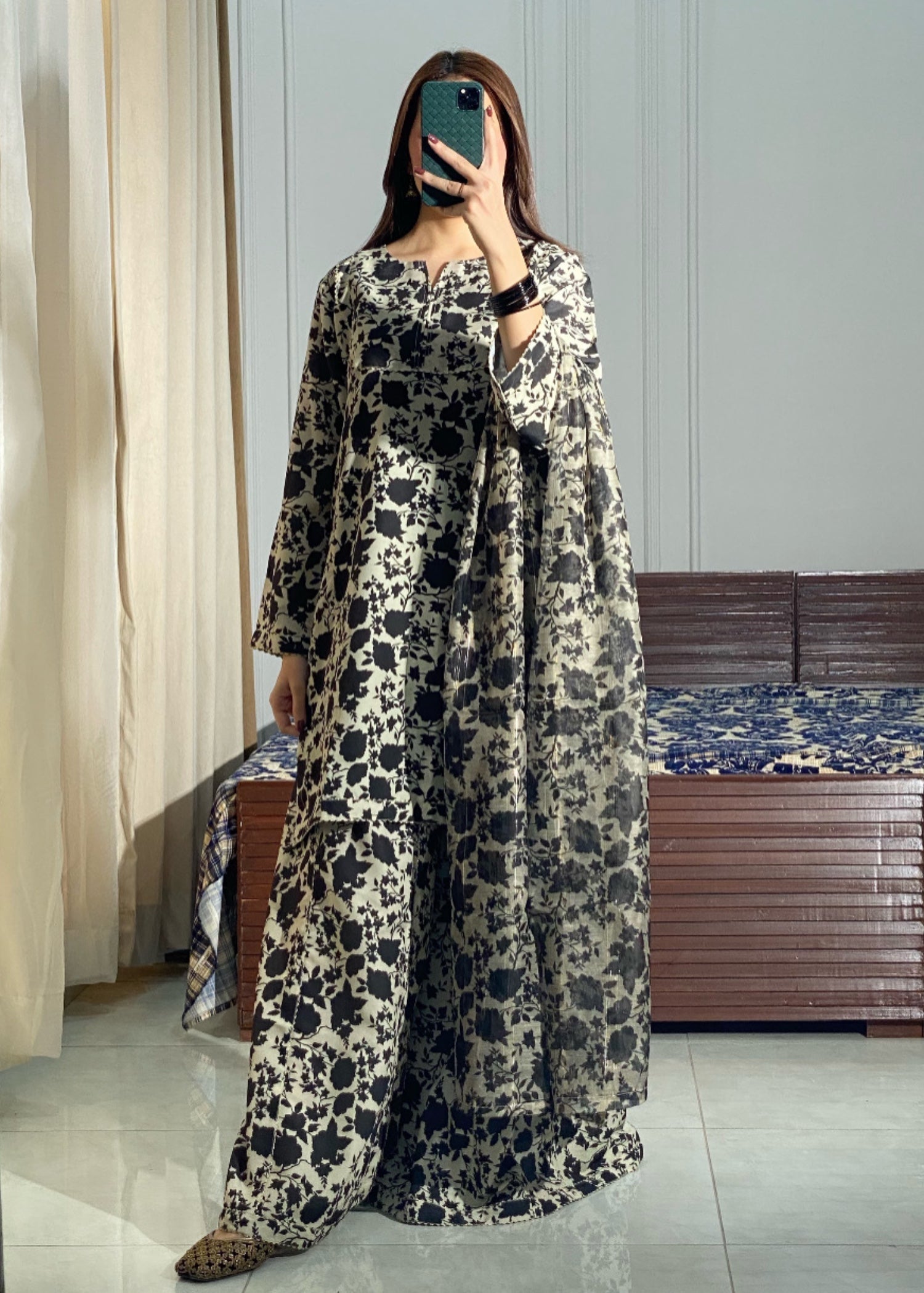 Ayesha B black dot seema Women 3pcs