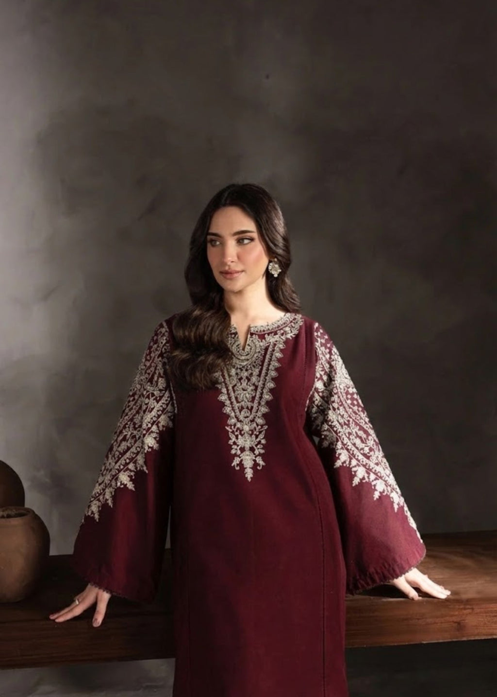 Zeenat & Zoha Maroon Luxe Women 2pcs