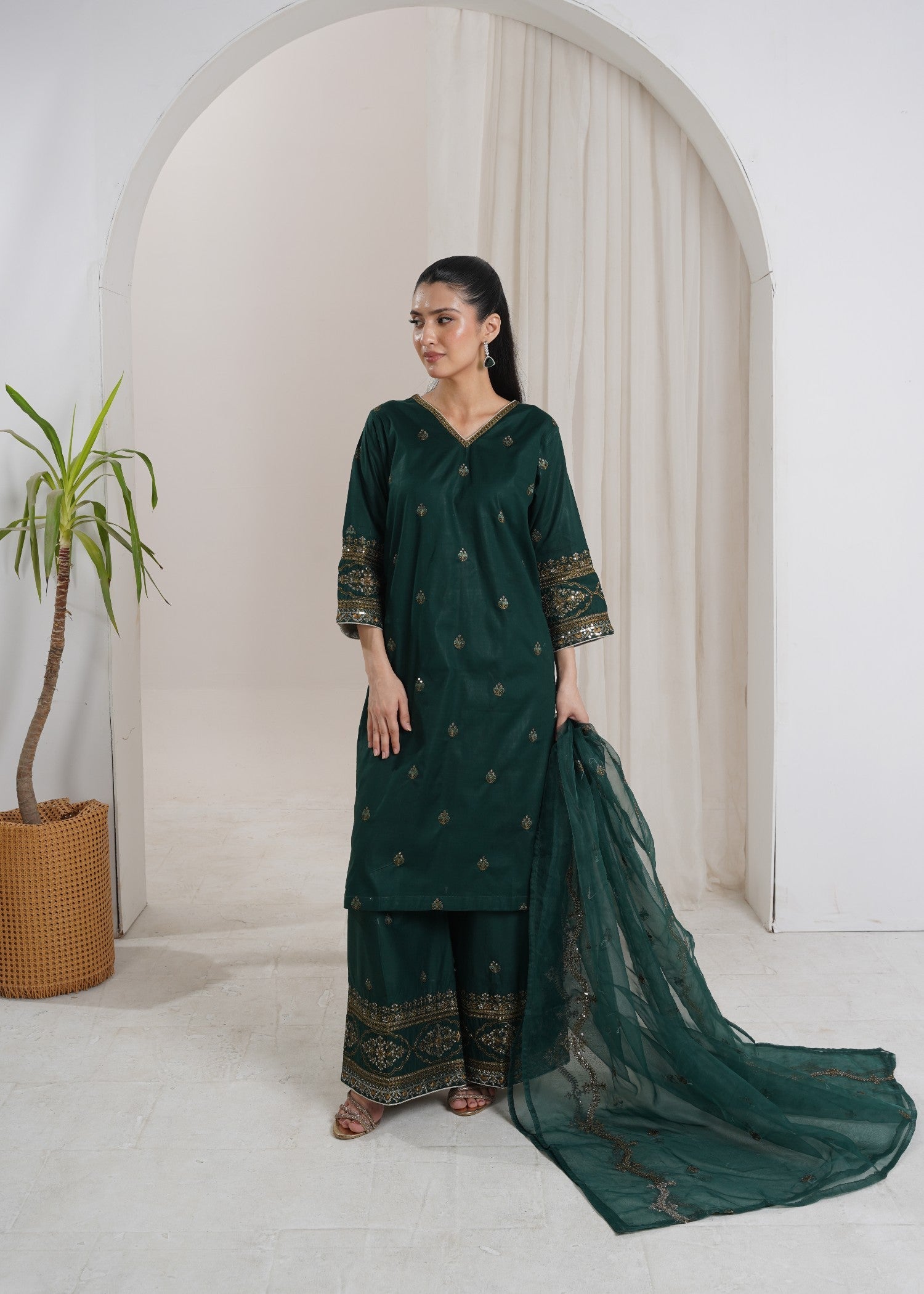 Naqash Midnight Green Women 3pcs