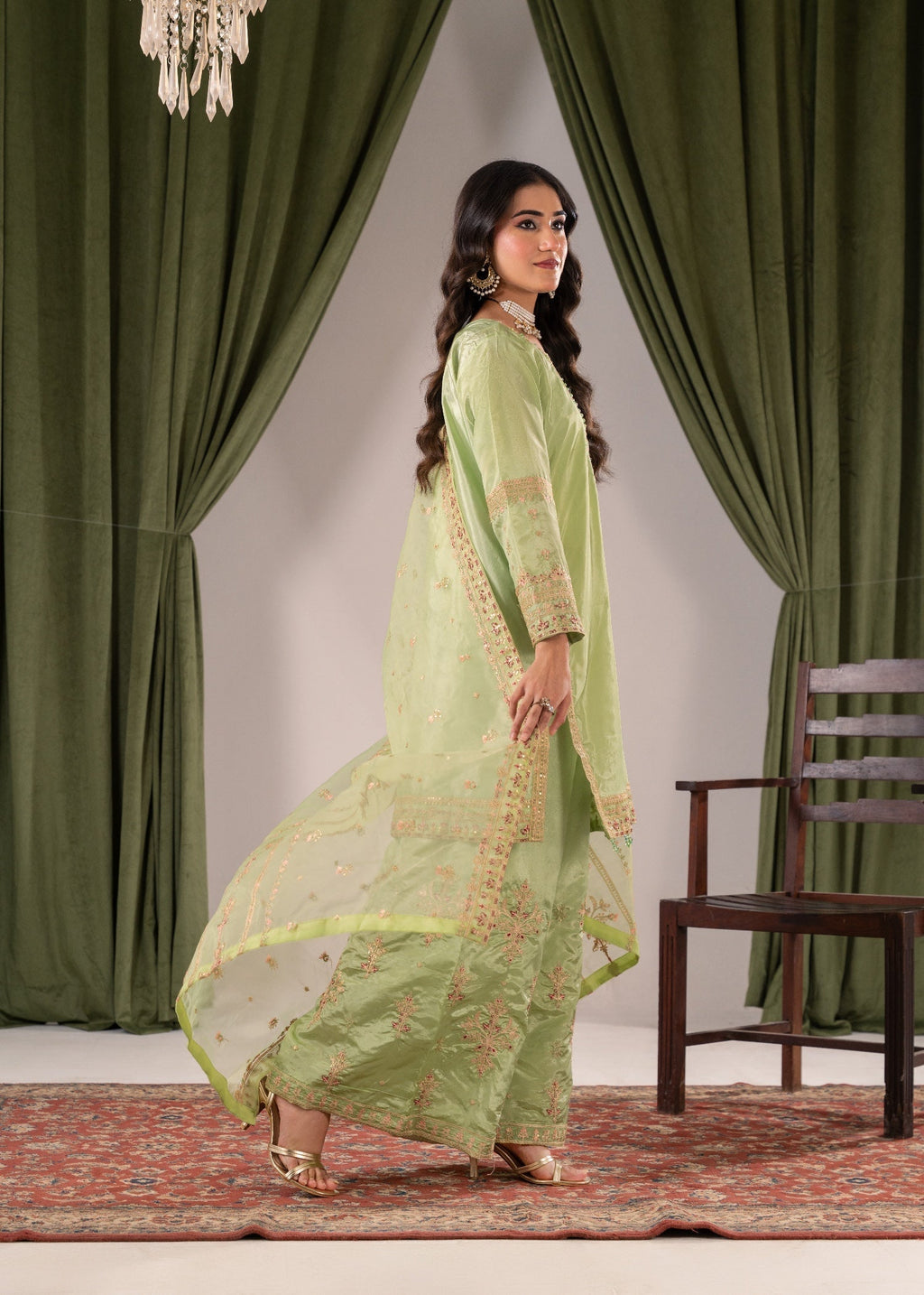 Pehnawa Fashion Silk Plazo Kurta Women 3pcs