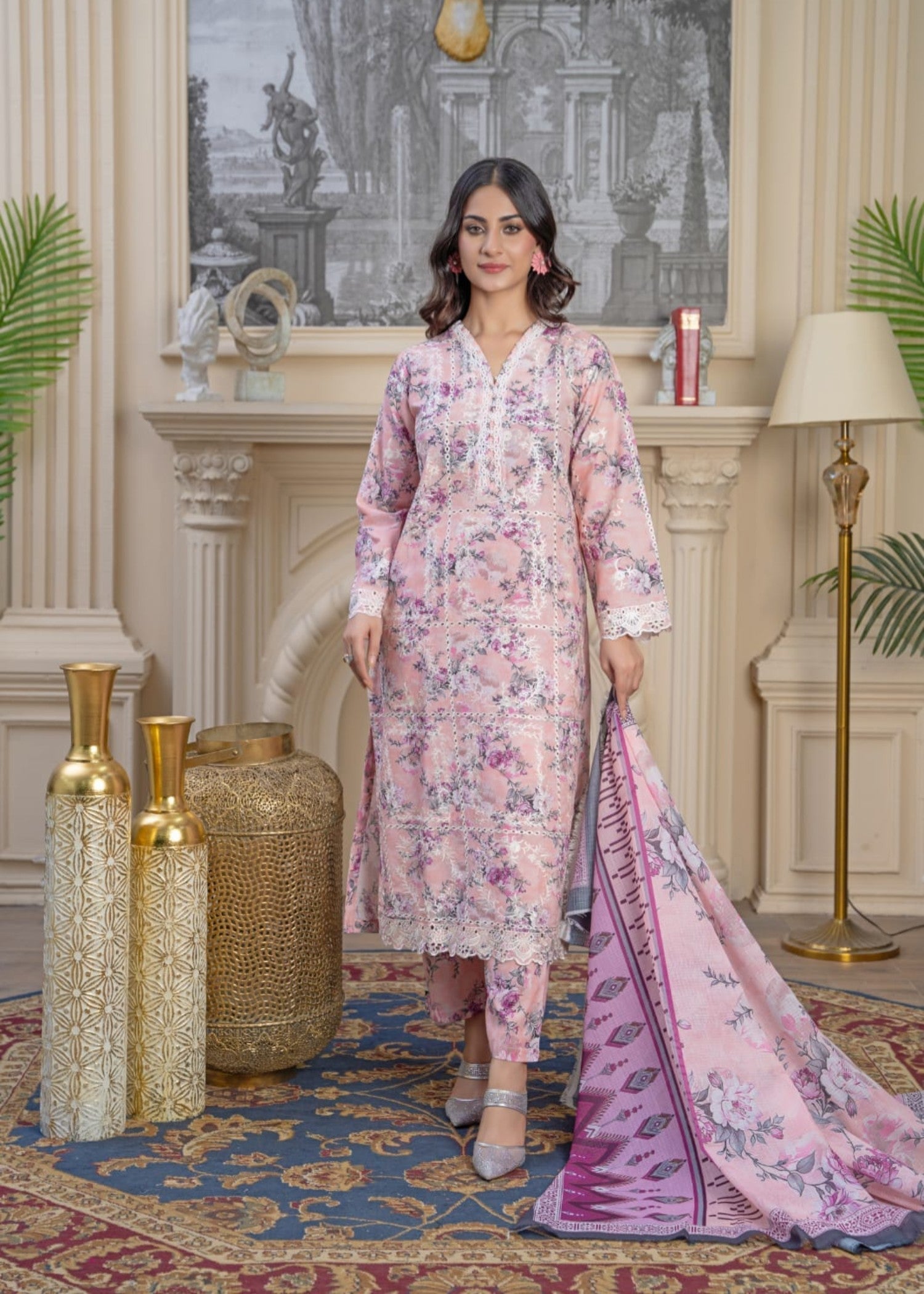 Gul Fashion Embroidered Lawn Kurta Set 16 Women 3pcs