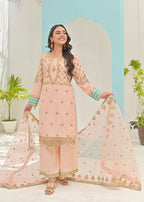 Qasim Anwer By Chandni Bridals BANOU (PEACH) Women 3pcs