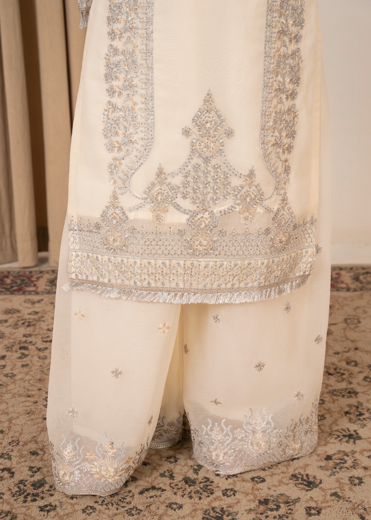 Four Season Boutique MALKA PLAZZO OFF WHITE Women 3pcs