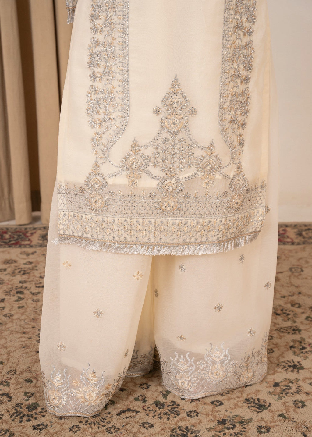 Four Season Boutique MALKA PLAZZO OFF WHITE Women 3pcs