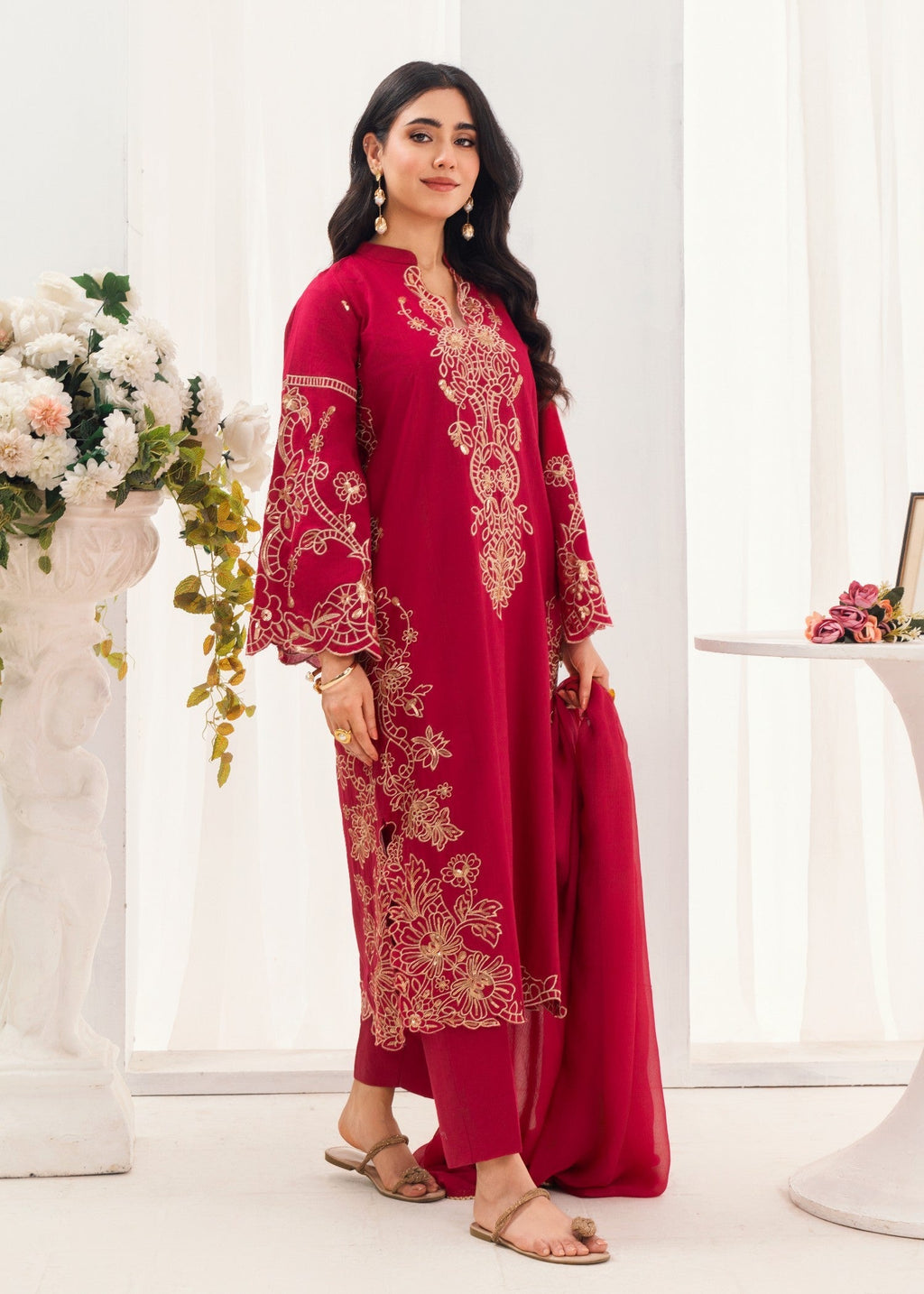 Sahibas By Mirza Elara Maroon Women 3pcs