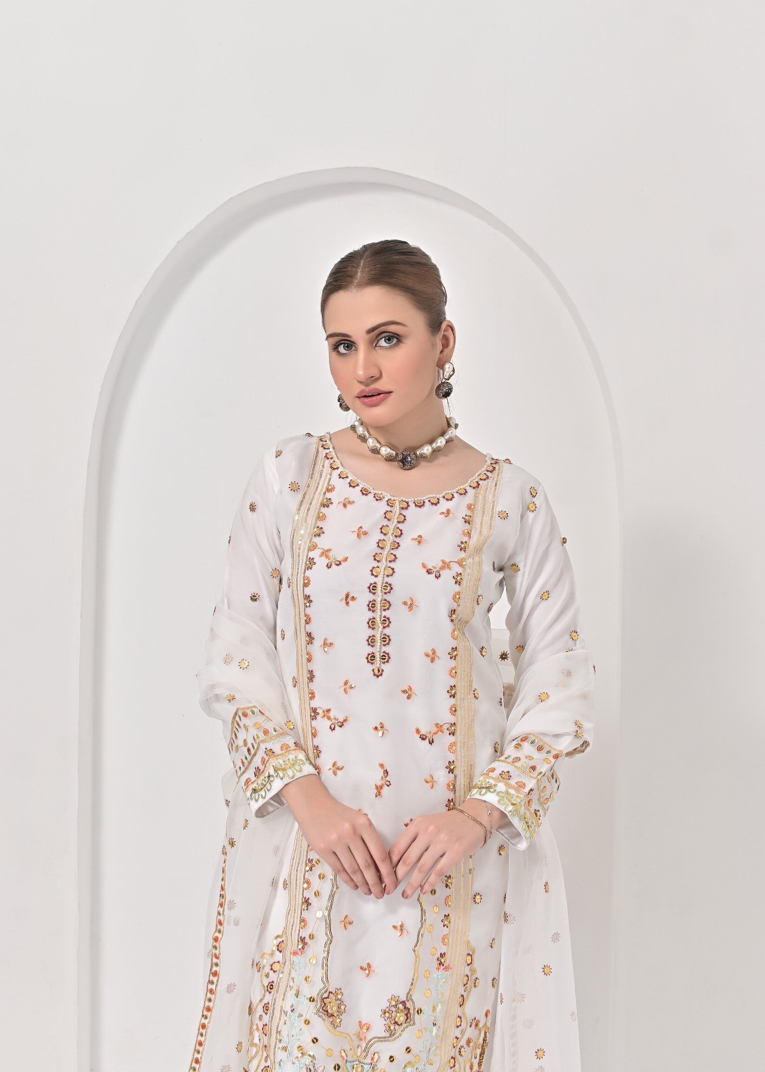 Qasim Anwer By Chandni Bridals ANAHITA (WHITE) Women 3pcs