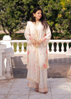 Suits By Sadia Chiffon nimra offwhite Women 3pcs