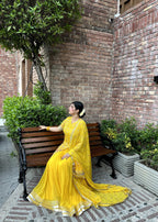 Sanskari.Pk Apsara Yellow Lehnga Women 4pcs