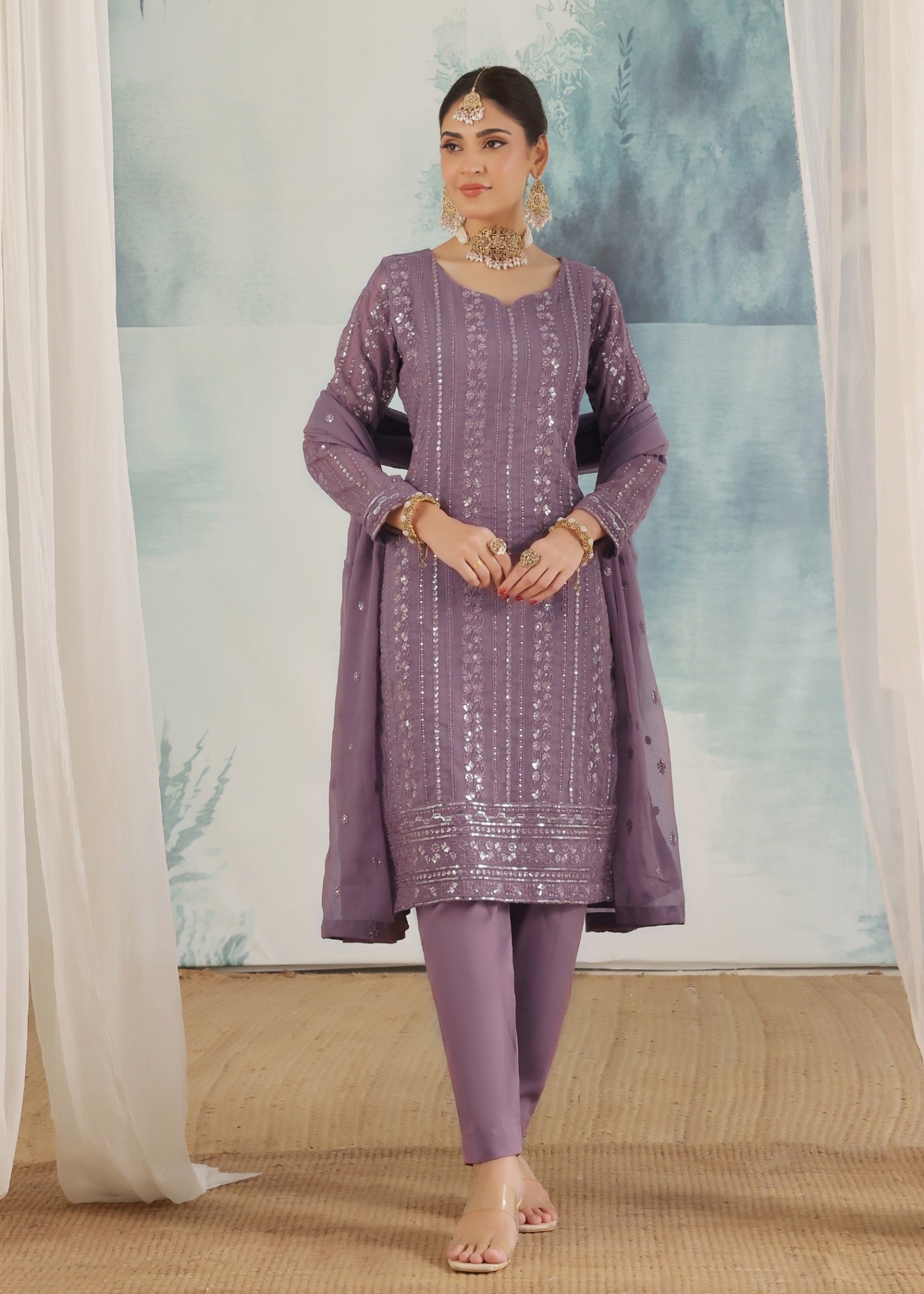Abaan Zohan Chandni Purple Women 3pcs