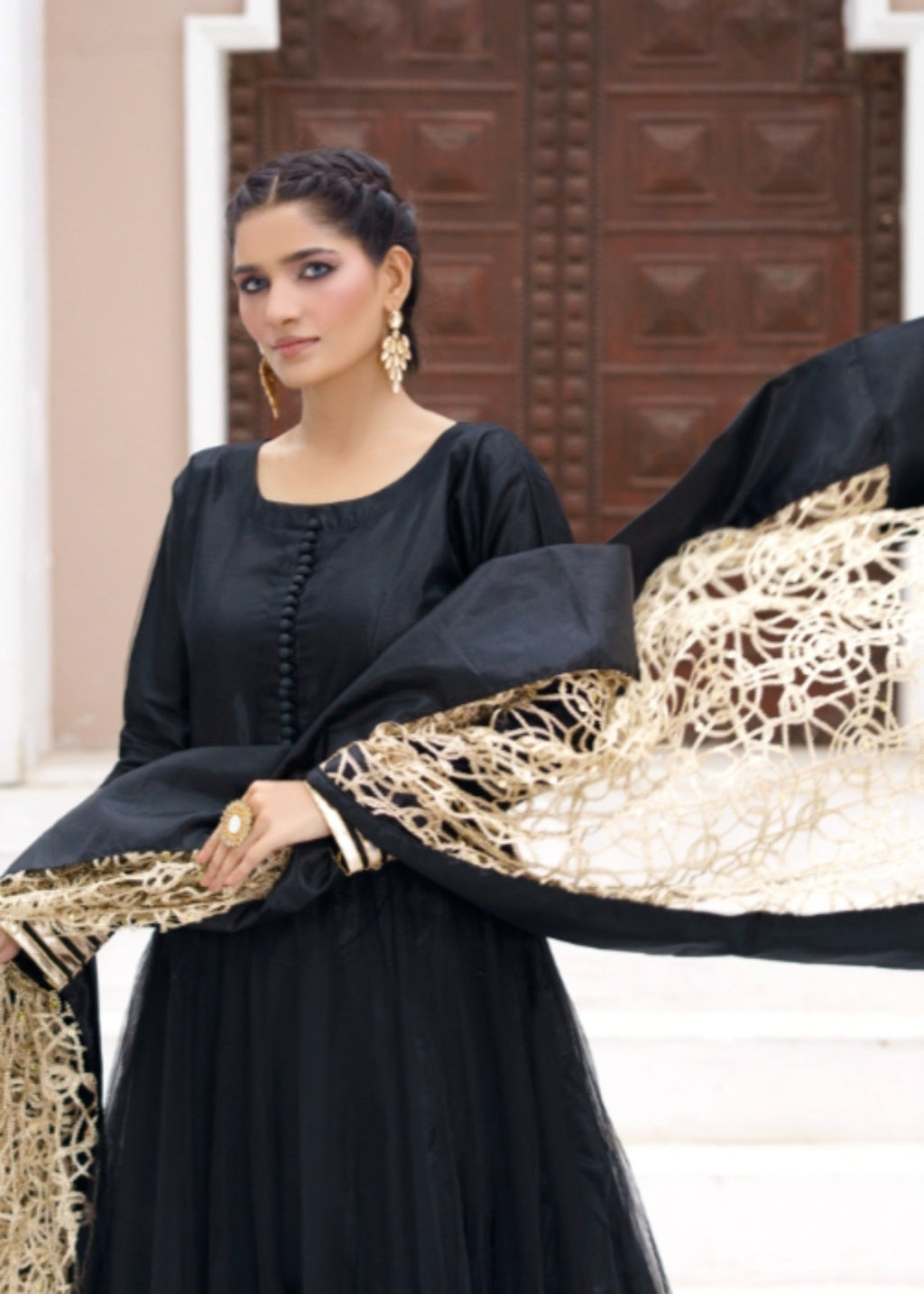 Miss & Mrs Black anarkali. Women 3pcs