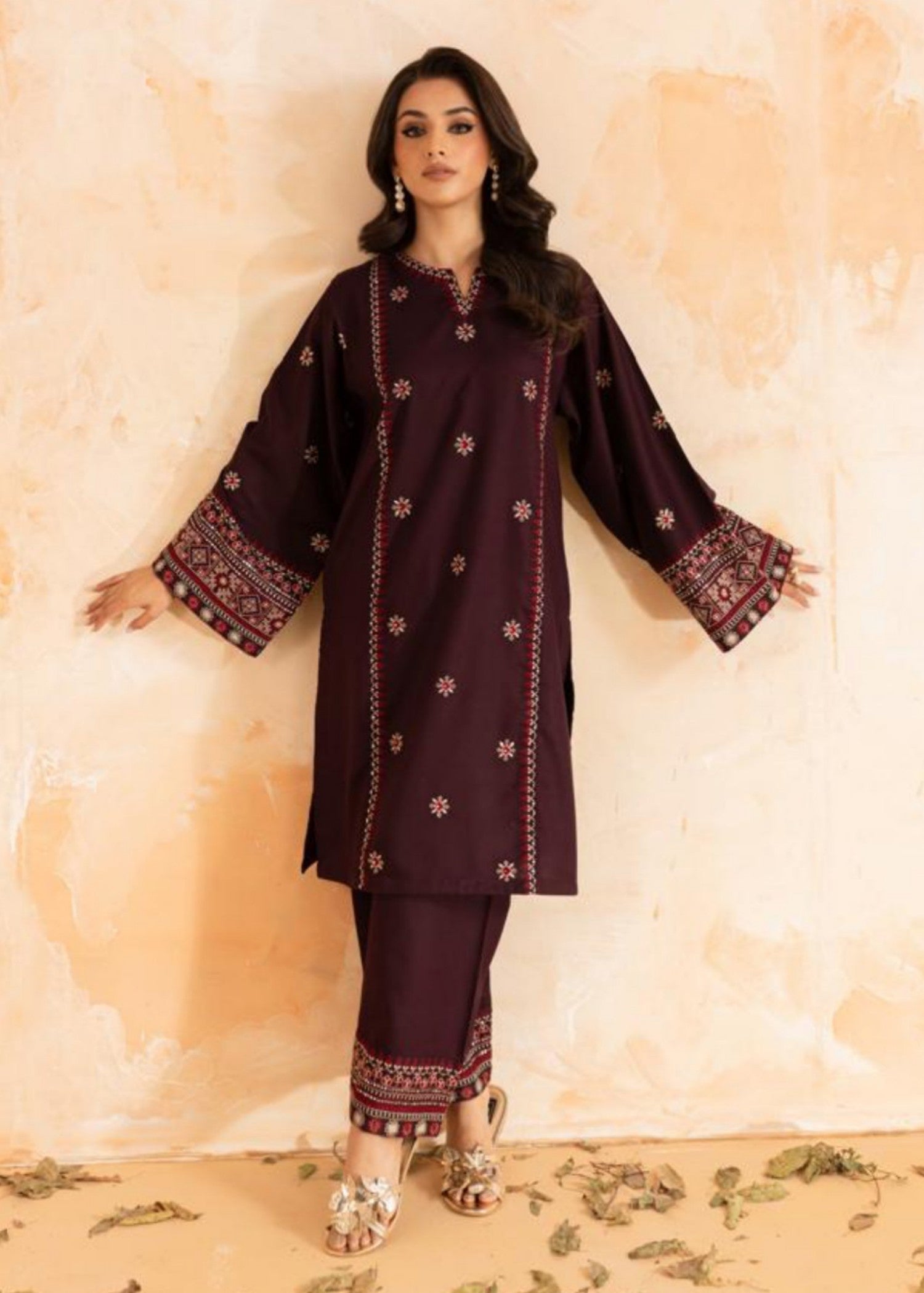 Afsarah Ruby Luxury Embroidered Stitched Dress Women 2pcs