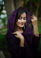 Suits By Sadia PURPLE SILK Women 3pcs