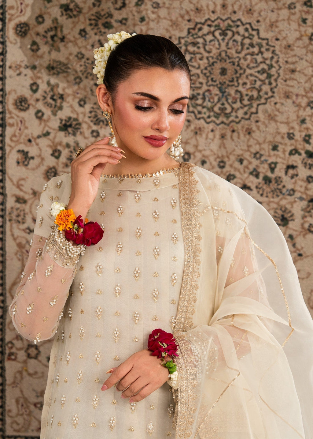 Maira Fashion Ivory Pishwas Women 4pcs