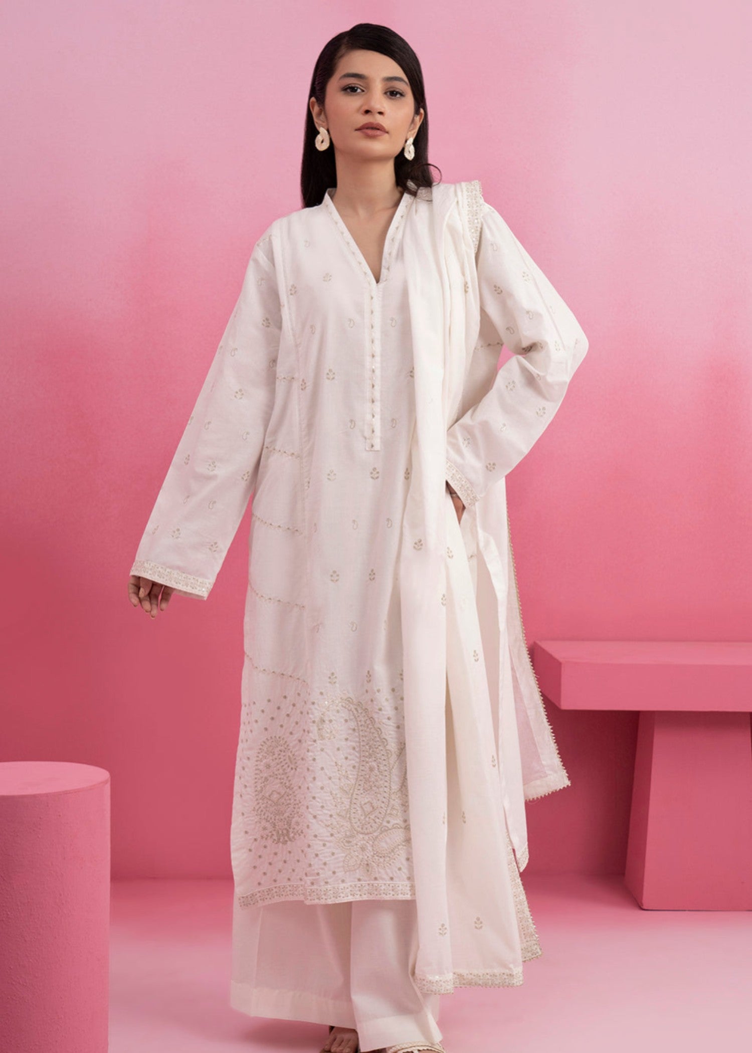 Zellbury WPS2532605 White Women 3pcs