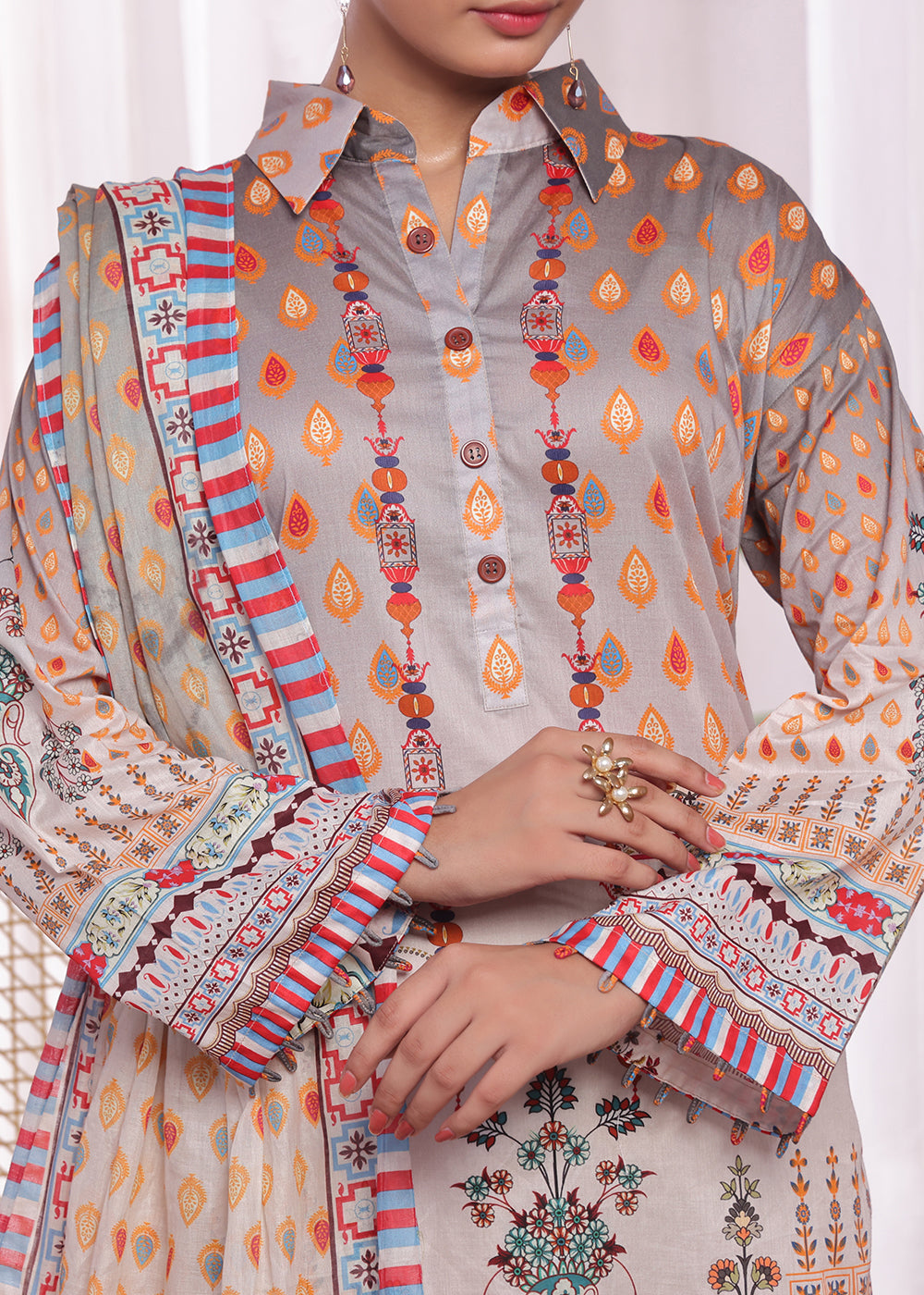 Aanchal Printed Lawn Stitched Suit Sahar Women 3pcs