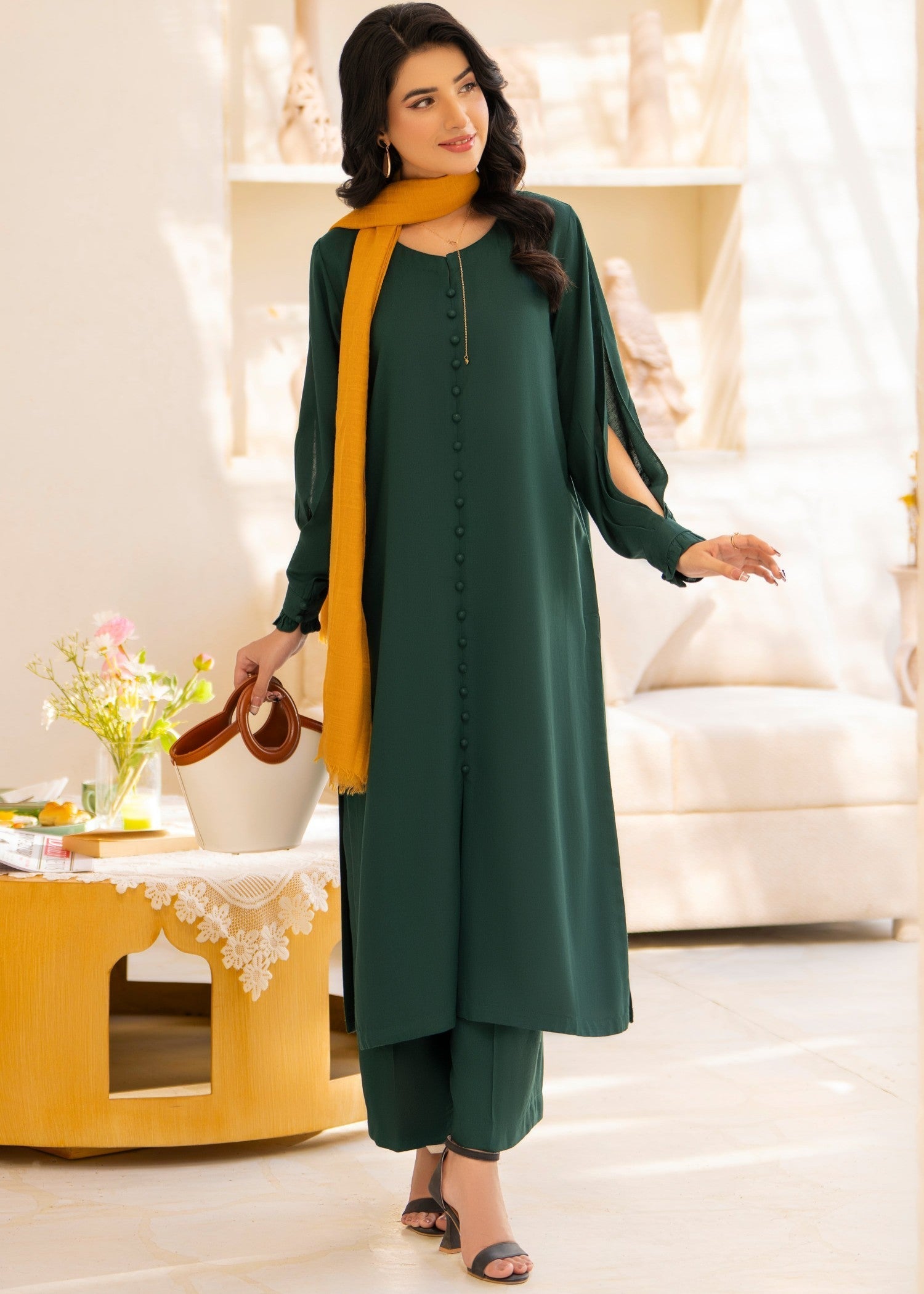 Pinkpetals JADE SILK KARANDI Women 2pcs