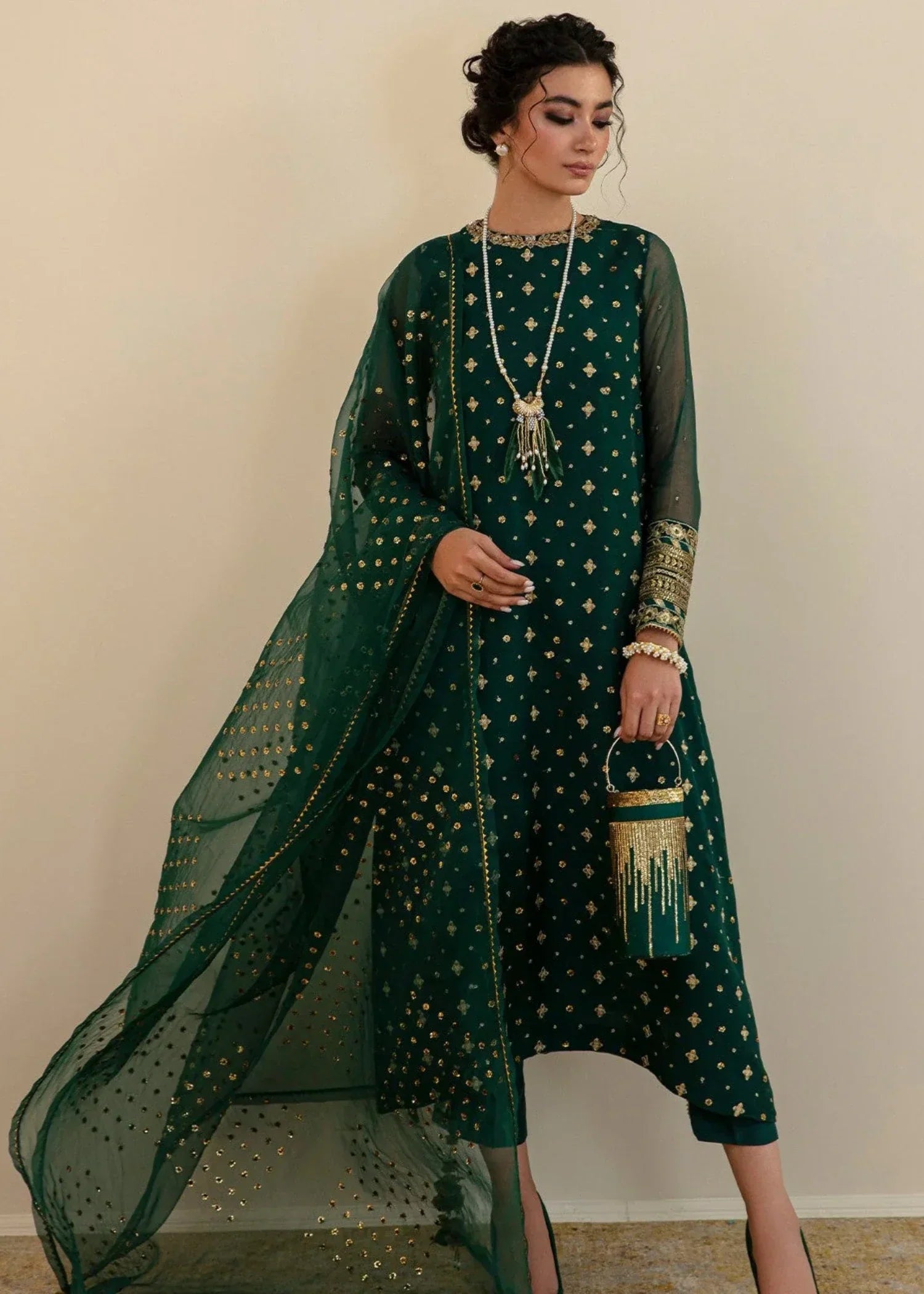 Baroque BQU UF D395 Bottle Green (S) Women 3pcs