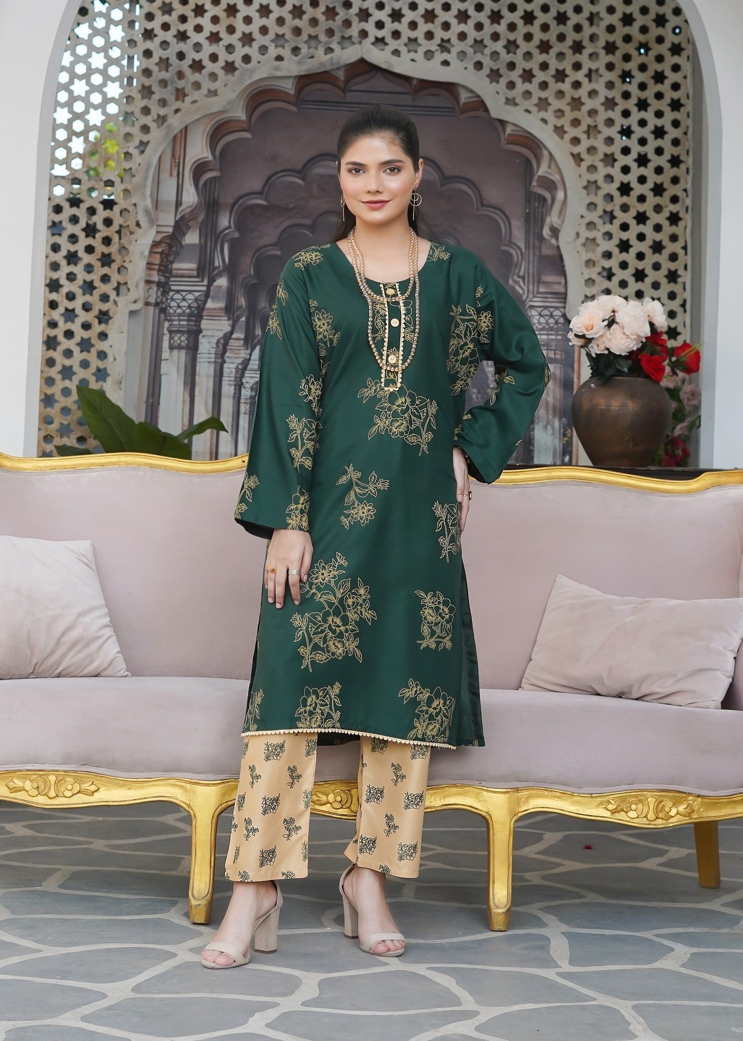 Hamna Kalim FLORAL CONTRAST Women 2pcs