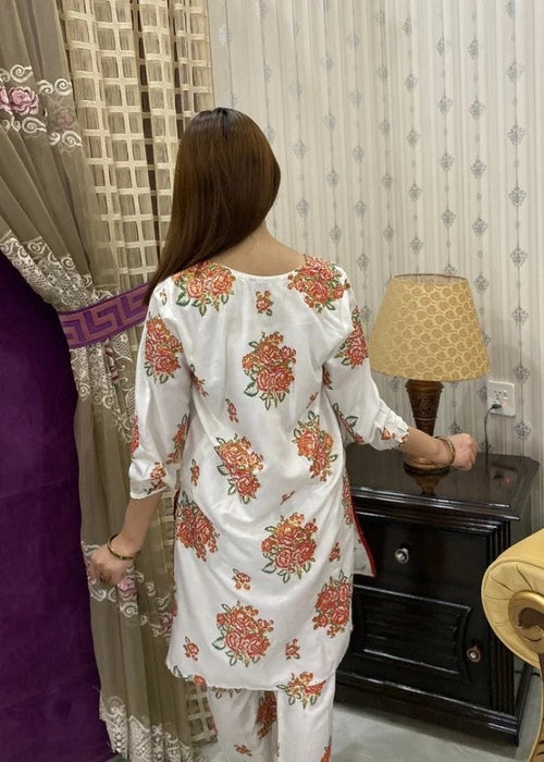 Anabya Garments NEW GULAB WHITE Women 2pcs