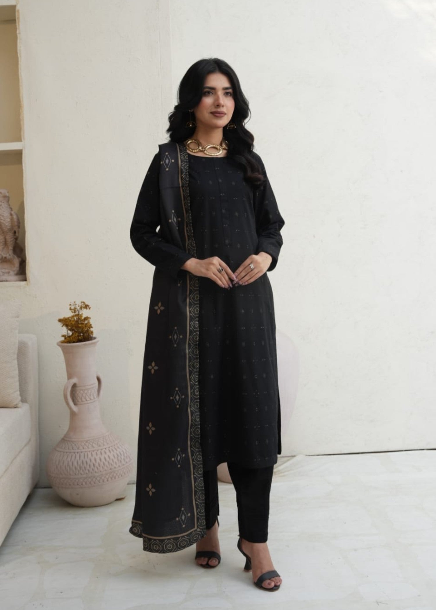 Designer Rack khadar jaccard black Women 3pcs