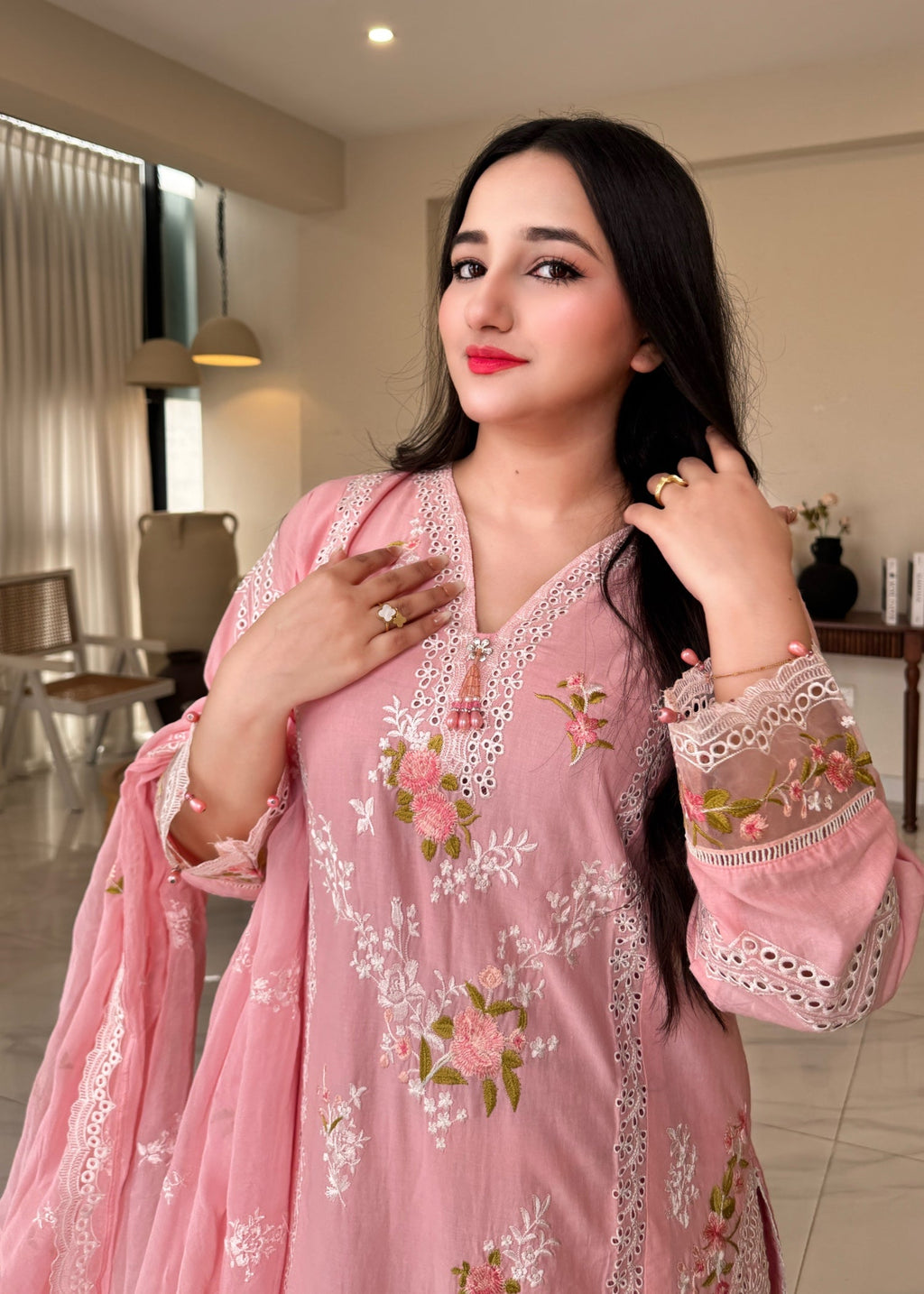 Suits By Sadia Rose pink Women 3pcs