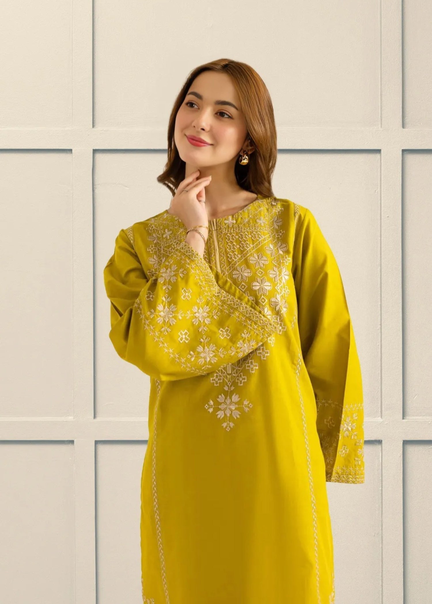 The Turkish Wear Frashia Embroidered Kurta Set Women 2pcs