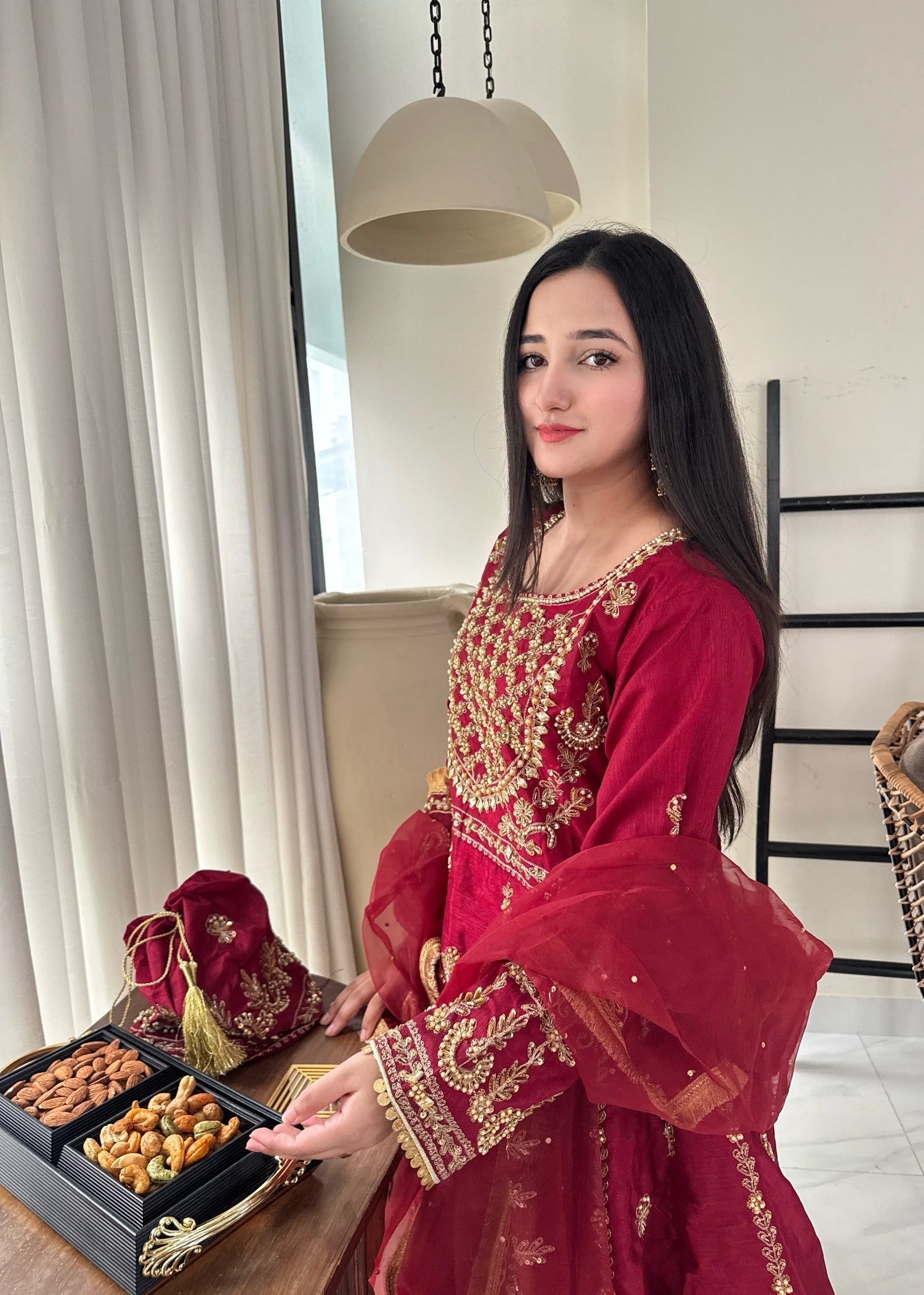 Suits By Sadia Maroon imaan maxi Women 4pcs