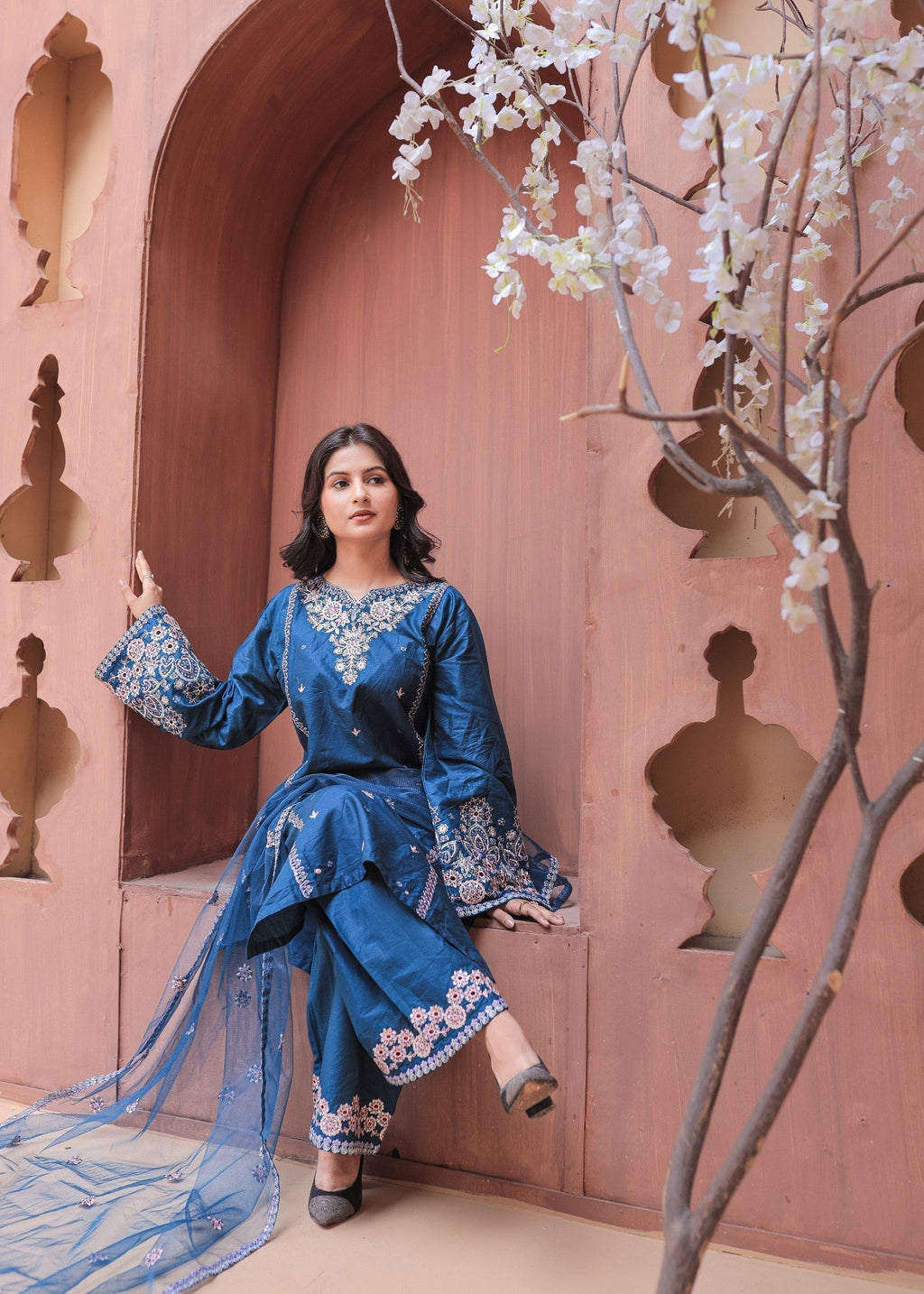 Shehroz Fashion BLUE ORCHID EMBROIDERY SUIT Women 3pcs