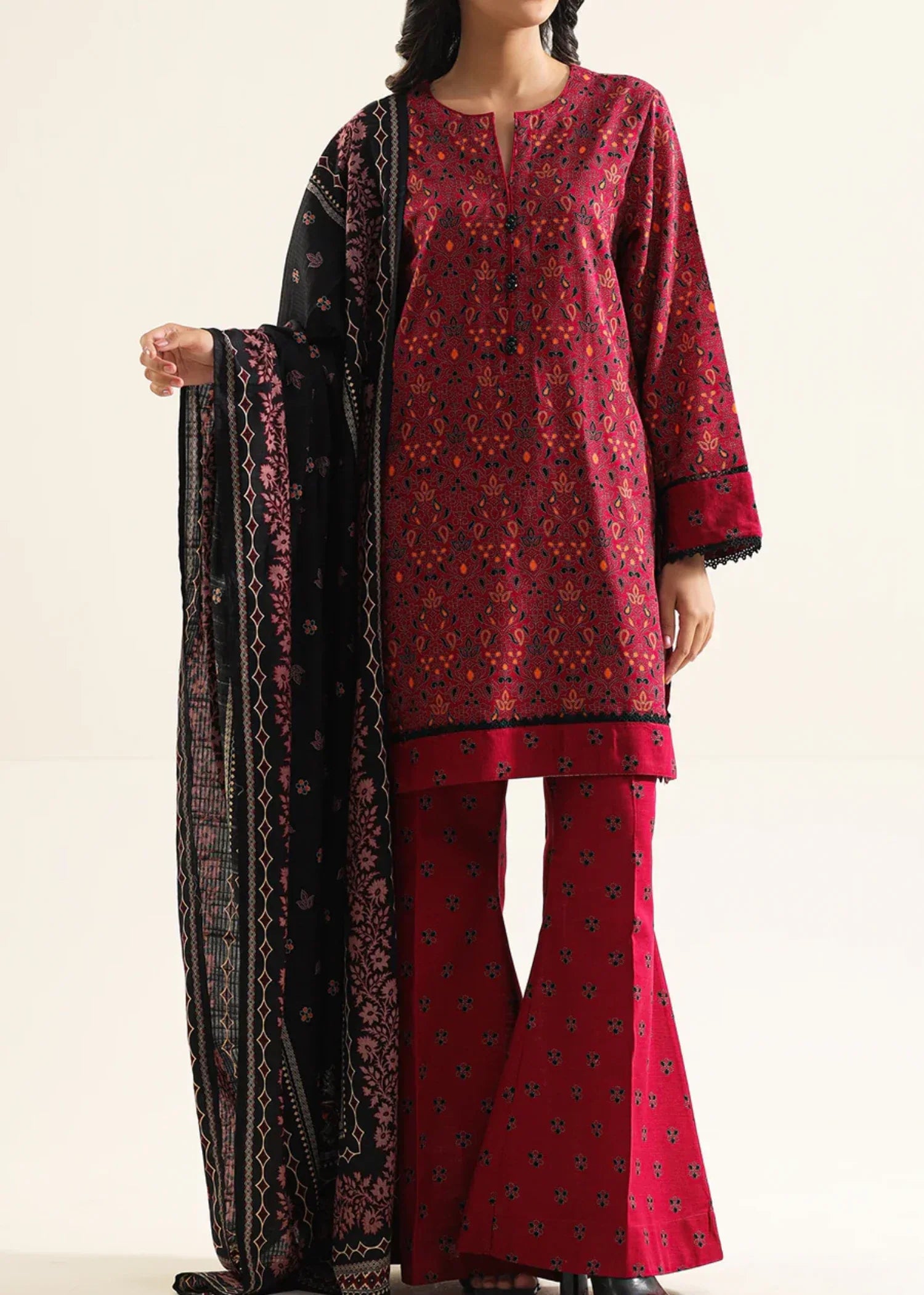 Saya Printed Khaddar Stitched WP3P 668 Women 3pcs
