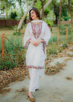 Bin Fatteh Fashion POCKET WHITE Women 2pcs