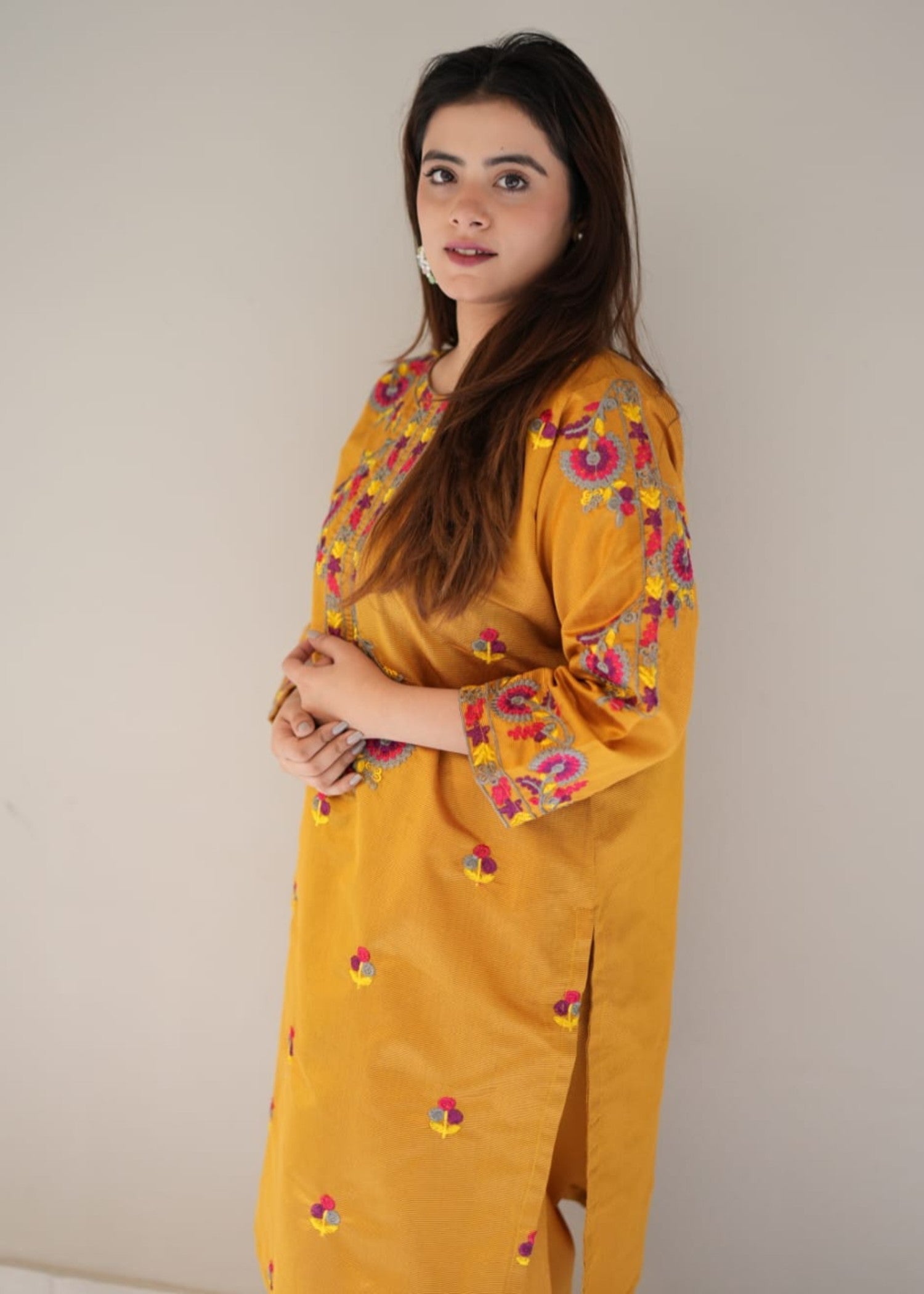 Tehzeeb Libas SOHNI MUSTARD EMBROIDERED Women 2pcs