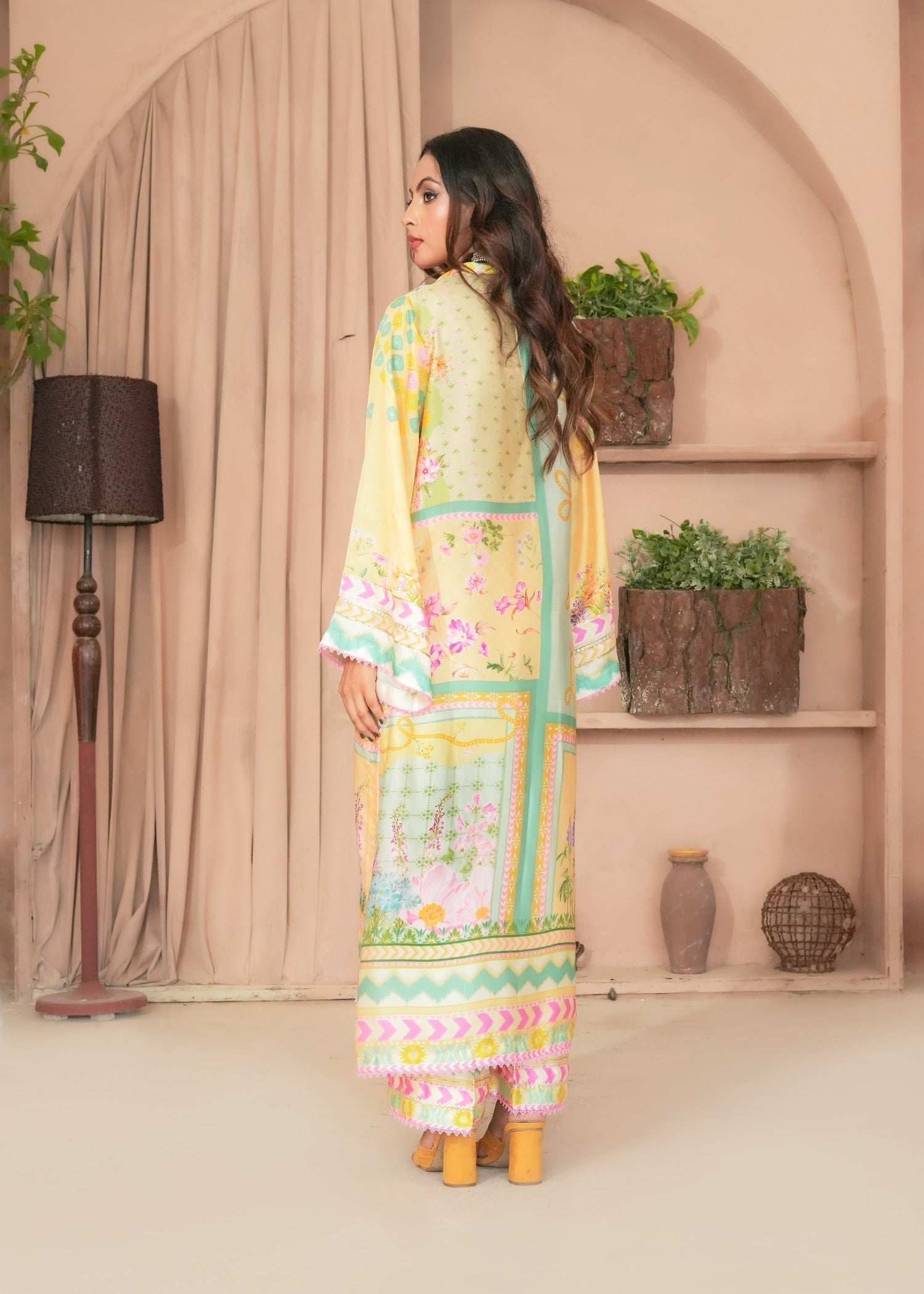 Madiha Gohar Limon Aura | Digital Malai silk Suit Women 2pcs