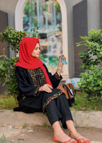 Sajfi Closet Biya Black Embroidered Stitched Suit for Women Women 2pcs