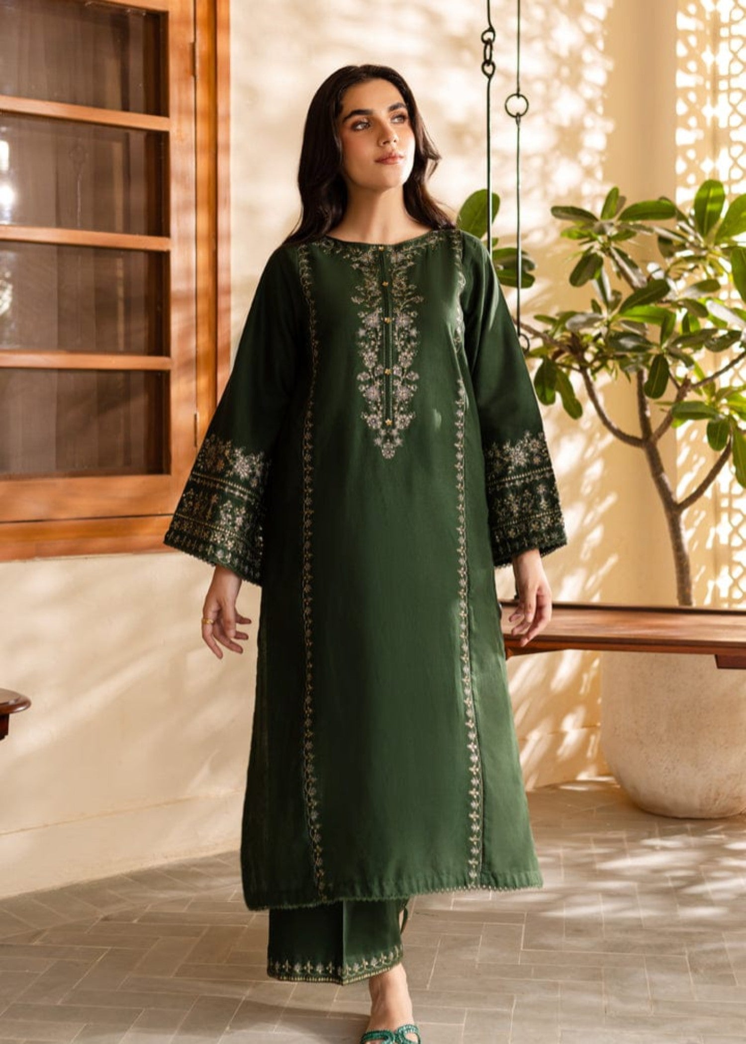 Shehroz Fashion OLIVE BLOOM LAWN EMBROIDERY SUIT Women 2pcs