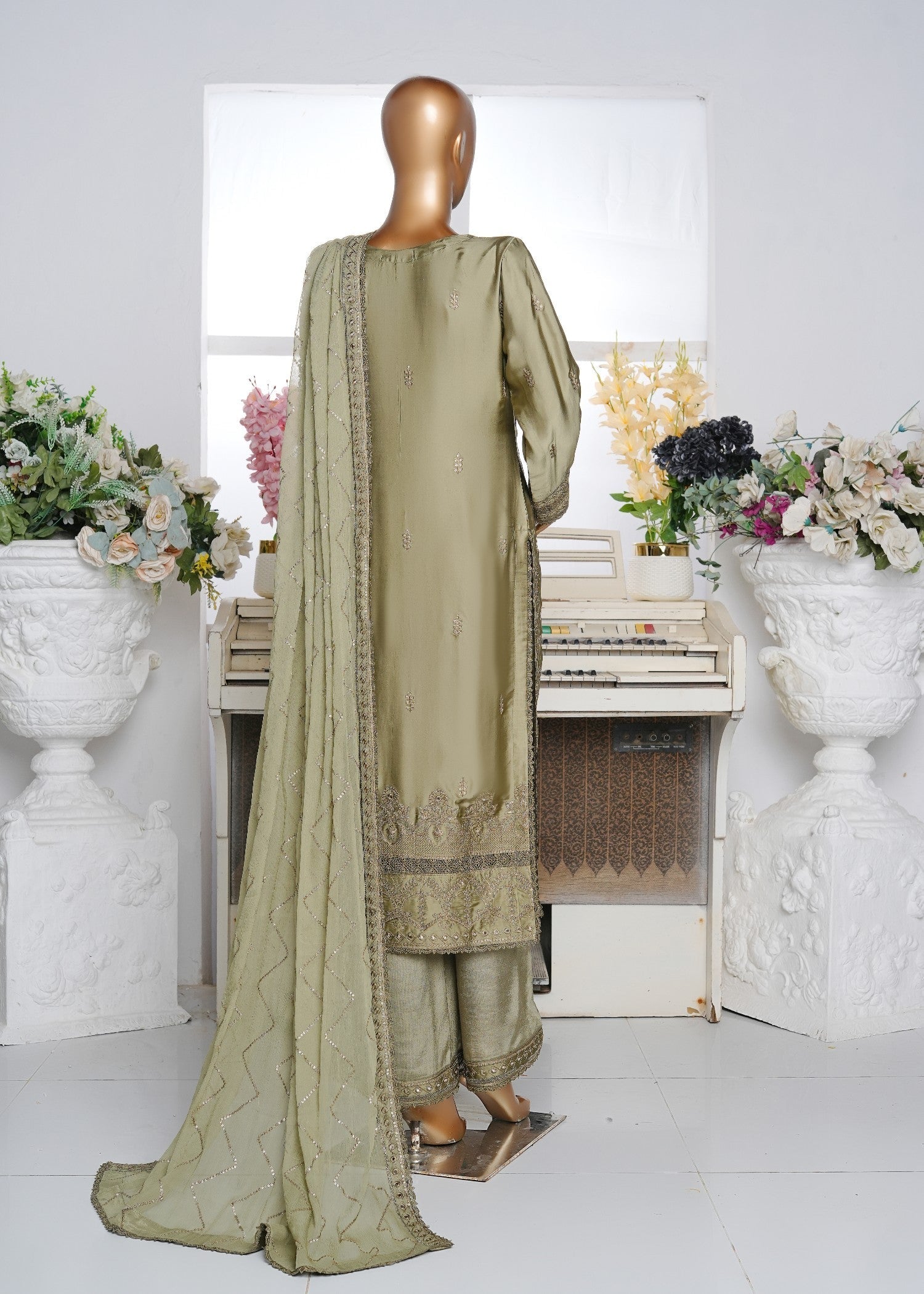 Ahmed Creations RUMAISA OLIVE GREEN Women 3pcs